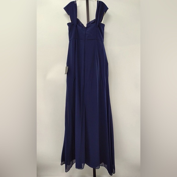 Lulus Magical Magnetism Navy Blue Off-the-Shoulder Maxi Dress M NWT - Picture 5 of 8